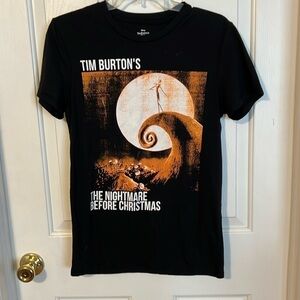 Disney Tim Burton, The Nightmare Before Christmas, black t-shirt. Size S.